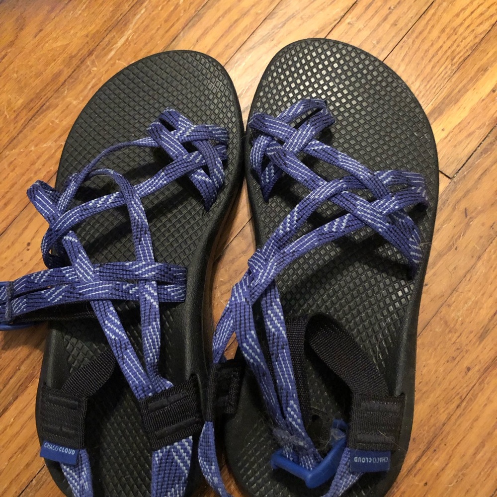 Chaco Women's Black Sandals with Blue Straps